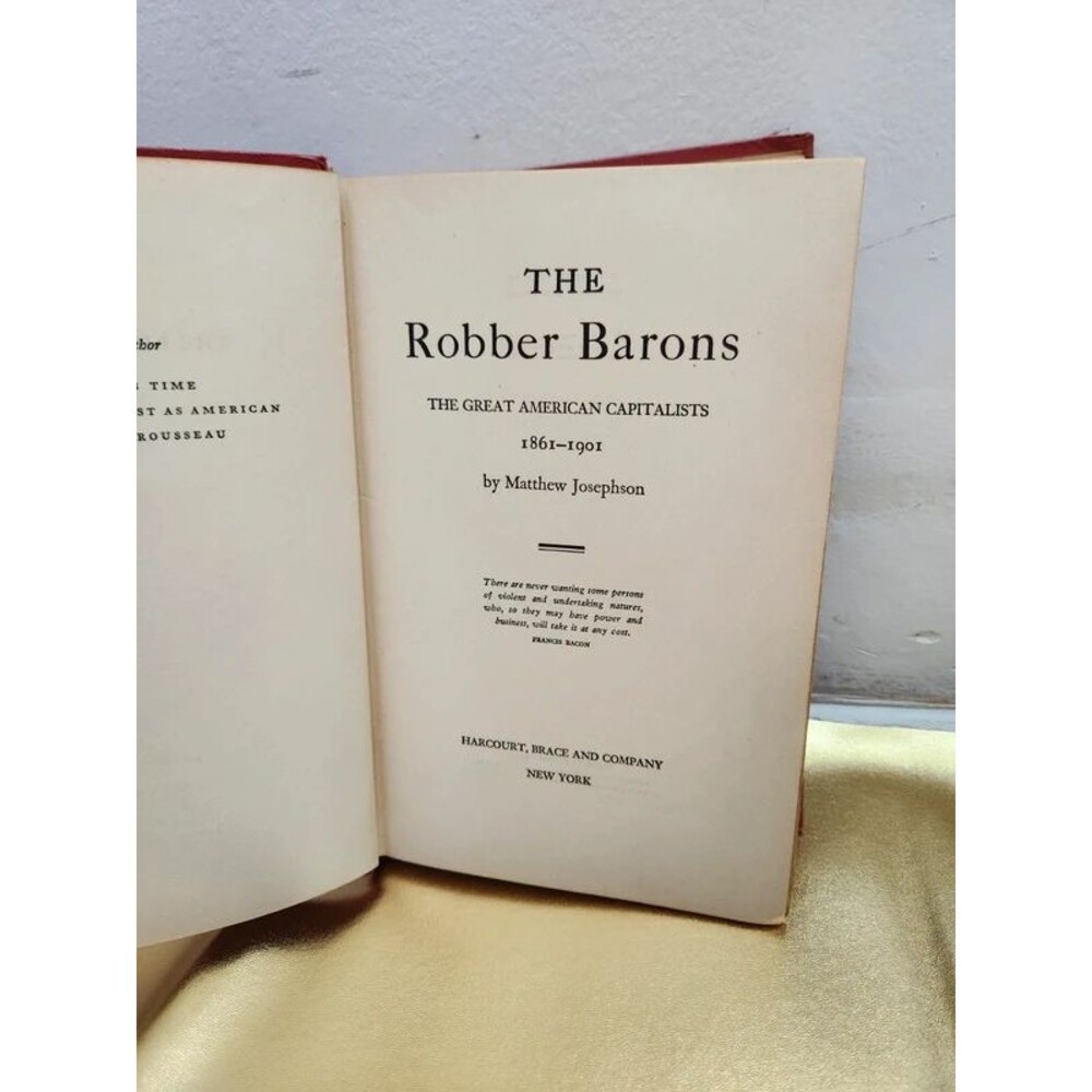 The Robber Barons Matthew Josephson Vintage Hardcover Harcourt Brace History